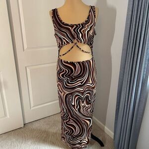 J for Justify Brown Marble Maxi Dress